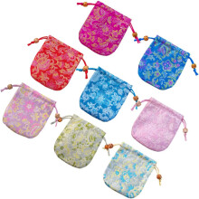 24 bolsas para dulces de boda con estampado floral, estuches para guardar joyas, bolsas de brocado con cordón