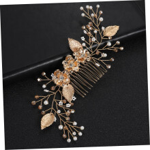 Bruidshaaraccessoires voor bruiden: kristallen haarkam, handgemaakte bruidshoofdtooi met metalen blaadjes.