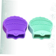 2pcs Silicone Facial Cleansing Brush Handheld Face for Deep Cleaning Gentle Skin Portable for Everyday Use Green