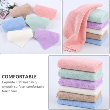 12pcs White Coral Fleece Square Towels Soft Absorbent Hand Towel