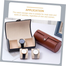 Lederen reisetui voor horloges met 3 vakken, draagbare horloge- en brillenhouder.