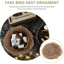 Dekoratives Vogelnest aus Rattan, 20 cm, goldfarben, gewebt, zum Basteln, DIY-Halter für Luftpflanzen, Partydekoration, Heimdeko