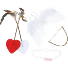 5pcs Cupid Costume Accessory Set Valentine's Angel Outfits Bow Arrow Wings