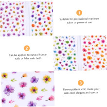 24 stuks nagelstickers met bloemenmotief, manicurestickers, gemakkelijk aan te brengen, voor jongens en meisjes, diverse stijlen.