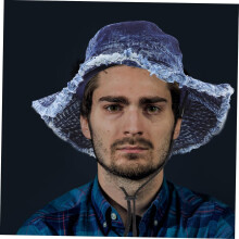 Denim Bucket Hat Frayed Brim Hengittävä Aurinkosuojahattu UV-suojaa varten