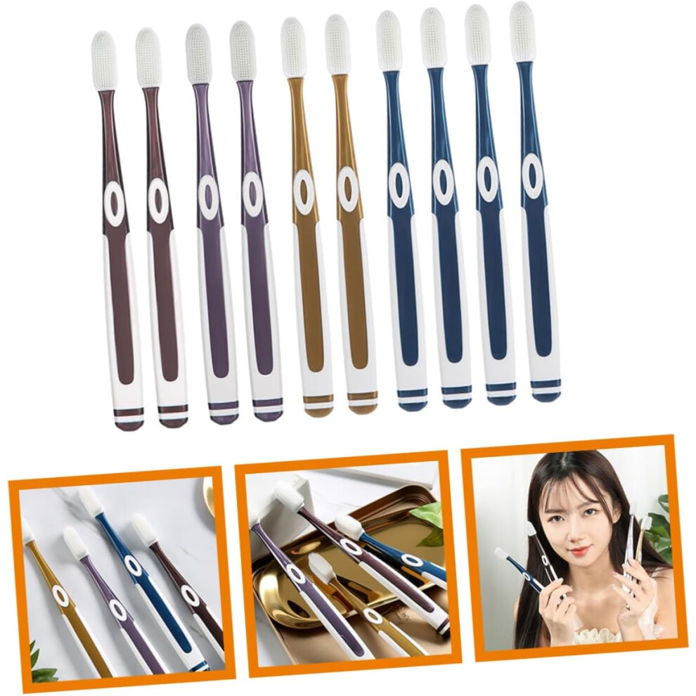 Hkhbjs Soft Bristle Toothbrush Replacement Heads 10Pcs Set, Silicone Nano Toothbrush Brush Heads