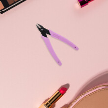 Aço inoxidável Unha arte alças Unha tesoura charme metal strass removedor ferramenta portátil para manicure DIY suprimentos roxo