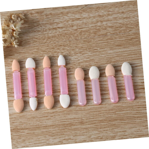 24pcs Esponja Double-ended Eyeshadow Stick Dual Sided Eyeshadow Brush Oval Applicator Makeup Tool