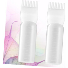 2pcs Hair Perming Tool Dye Liquid Medicine Bottles Comb Applicators Salon Quality