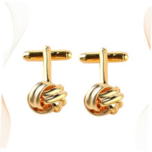 Gemelli a nodo per uomo, gemelli dorati per camicia, accessori per lavoro e matrimoni, gioielli classici per camicia elegante da uomo