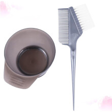 Hair Dye Mixing Bowl and Application Comb Set 2 Pieces Plastic Scale Bowl for DIY Hair Coloring Suitable for Home Use Random Color