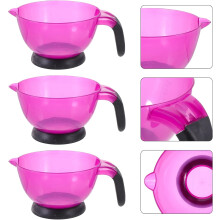 Silicone Hair Dye Bowl Set 3pcs Purple Hair Coloring Mixing Bowls with Handle Sturdy Dyeing Tool for Salon and Home Use