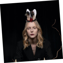 Halloween Steampunk Bunny Hat Victorian Gothic Skull Top Hat Ears for Party Cosplay