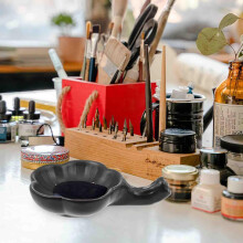 Encrier en céramique noire, plateau à pinceaux de calligraphie, plateau multifonctionnel pour eau