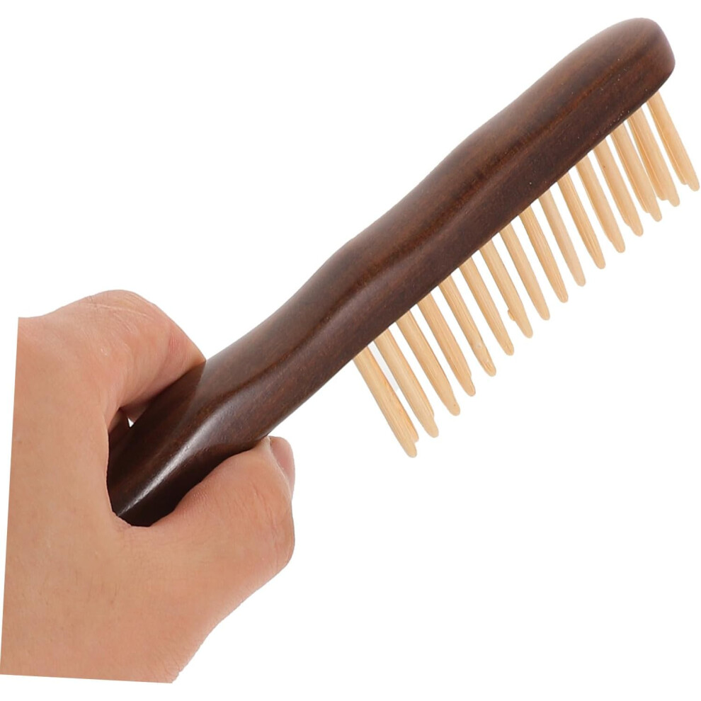 Hkhbjs Sandalwood Comb Double-Row Teeth Hair Comb For Women Girls Portable Wooden Massage Styling Hairdressing Accessories