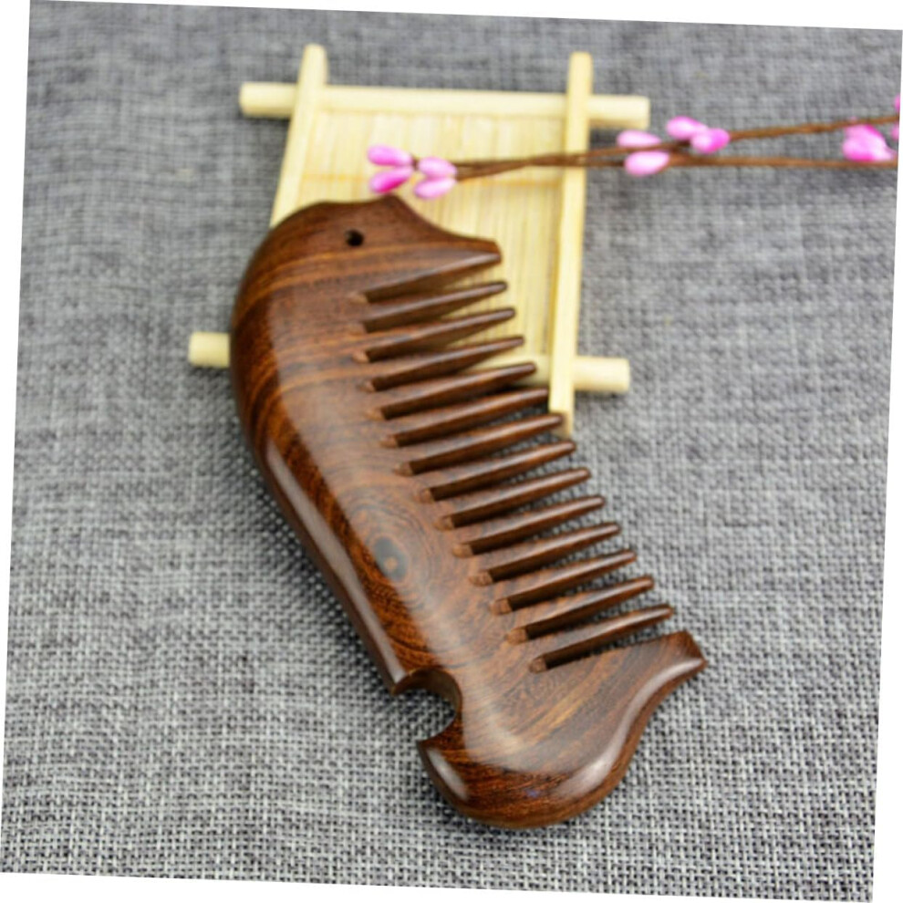 Hkhbjs Static Sandalwood Comb Fish Shape Wood Hair Comb For Woman Coarse Teeth Pattern For Hair Accessories