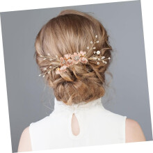 Haarspeld met bloemmotief en strass-steentjes voor bruidskapsels, bruiloften en feestjes. Een elegant en decoratief haaraccessoire.