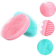 2 cepillos de baño de silicona, exfoliantes para ducha, para limpieza corporal, masaje y accesorios de ducha.