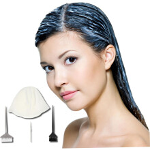 4-delige herbruikbare siliconen haarverfset voor doe-het-zelf highlights en haarstylingtools