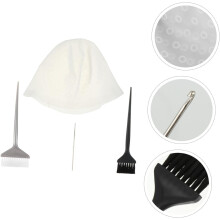 4pcs Hair Coloring Reusable Silicone Dyeing Kit for DIY Streaking Cap and Hair Styling Tools