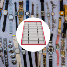 Horlogehouder met sleuven, horlogeopbergdoos, horlogecollectiekoffer voor horloges.