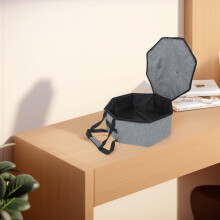 Hoedendoos met grote capaciteit, opvouwbare opbergdoos van stof en PVC met stofwerend deksel.