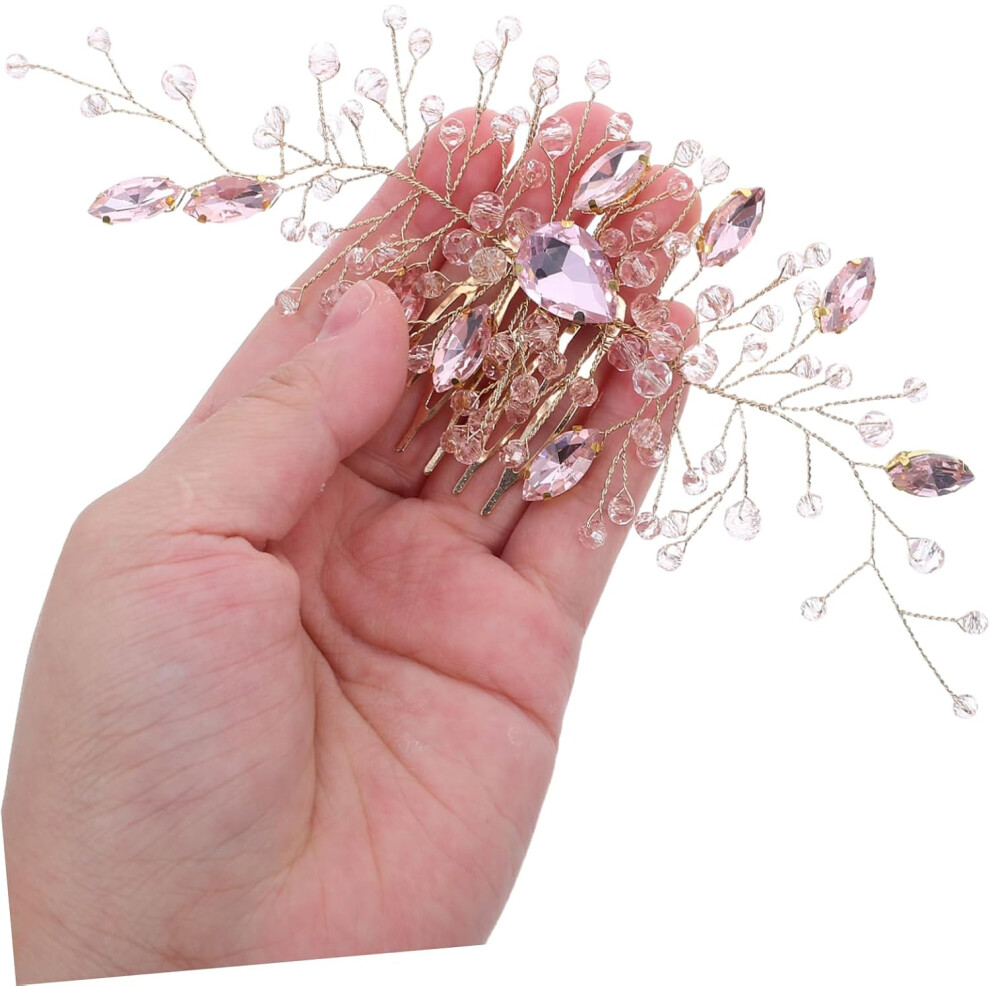 Hkhbjs Hair Comb Headdress For Wedding Rhinestone Side Clip Crystal Bridesmaid Hair Sparkly Bridal Headpiece For Women