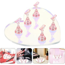 2 set nagelkonst övningskit akrylpress nageltips displayställ magnetisk hållare för manikyrträning salong gör-det-själv-målning