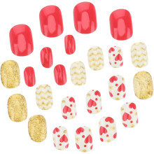 DIY-Nagelspitzen, 24 Stück, Vollabdeckung, Cartoon-Kunstnägel, vorgeklebt, einfach anzubringen, verspieltes Design für Partys und den Alltag