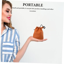 Porte-monnaie Ă cordon et mini-pochette Ă monnaie vintage en cuir artificiel rustique, petit organiseur de billets, pochette de voyage marron