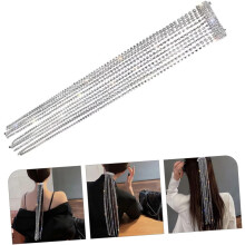 Fermacoda con strass e nappa, clip a molla, accessorio per capelli argento per donna, ideale per discoteca e feste.