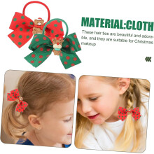 4er-Pack Weihnachtshaargummis mit Schleife, Haargummis und Pferdeschwanzhalter für Mädchen, süßes Schleifendesign für Partys und Feiertage