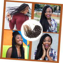 Braune, synthetische Häkelzöpfe, Haarverlängerung, stylischer Look und Halt, 35 cm lange Twists für Boho-Zöpfe und Alltagstauglich