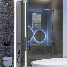Toilettas met 6 vakken, mesh opbergtas, mesh materiaal, wasbaar, draagbaar