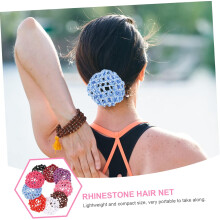 9pcs Sturdy Rhinestone Bun Cover for Women and Girls, Portable Cloth Hair Net