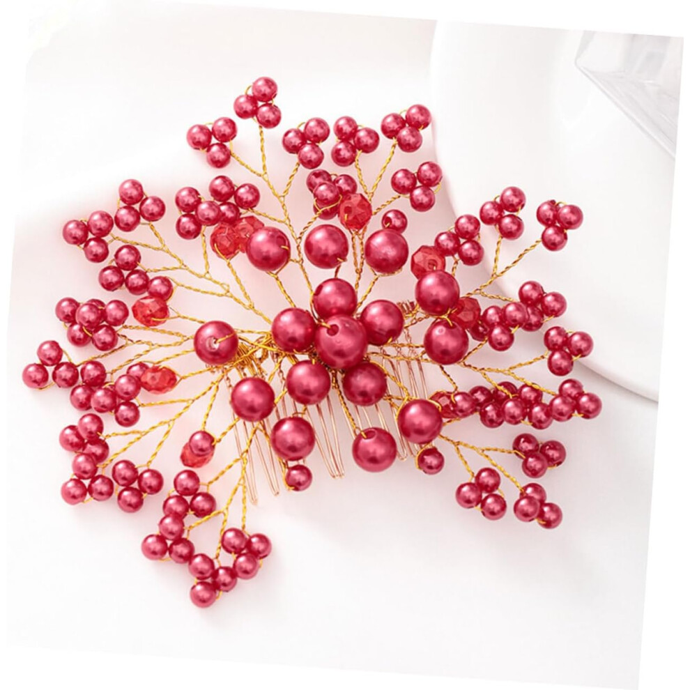 Hkhbjs Handmade Rhinestone Pearl Hair Comb Bridal Haircombs For Wedding Bride Hair Accessories