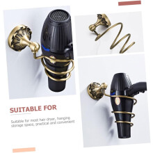 Wandmontierter Haartrocknerhalter aus Kupfer, Organizer für Haarstyling-Geräte im Vintage-Design, spiralförmige Halterung fürs Badezimmer