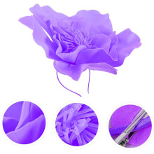 Pălărie Fascinator cu flori mari, cu bandă de susținere pentru femei, material EVA, confortabil, potrivit pentru cocktailuri și ceaiuri