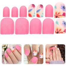 Press On Nails Set Limplast Heltäckande Lösnaglar för Kvinnor och Tonåringar Blommönster för Manikyr