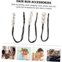 3pcs Pearl Hair Tie Hair Bun Maker Elegant Hairstyle Tool for Women Accessories Curler for Party Occasions