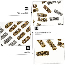 Set di 20 anelli e fermagli per capelli per dreadlock, colori vintage argento e oro, accessori per capelli in metallo con perline.