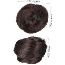 2 Stück Haarknoten-Verlängerungen mit Krallenclips, dunkelbraune Mini-Dutthalter für Damen, Haaraccessoires