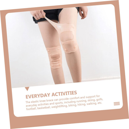 Elastische Kniebandage mit Magneten, rutschfester Knieschutz, Größe S, Hautfarbe
