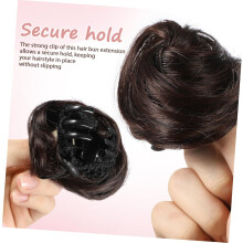 2 PCs Claw Clip Extensões de pão de cabelo Brown profundo Mini pão suportes para mulheres Acessórios de cabelo