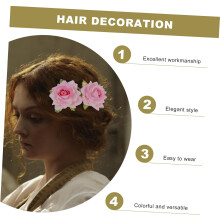 1 stuk elegante bruidshaarkam met bloemen en dubbele accenten, decoratieve bruidshaarversiering