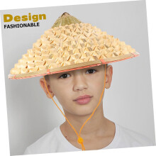 Chinesischer Bambushut, traditionell gewebter Bambushut, reinweiß, 36 cm Durchmesser, Requisite für Cosplay, Partys und Aufführungen