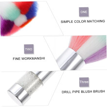Nail Art Brush Rhinestone Handle Cleaning Brush Manicure Dust Removal for Nail Dust and Powder
