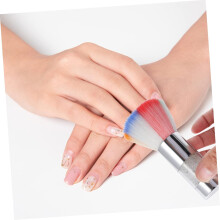 Cepillo para decoración de uñas con mango de diamantes de imitación, cepillo de limpieza para manicura, eliminación de polvo y polvo de uñas.