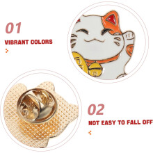 Cartoon Fortune Cat Brooch Japanese Style Brooch Cat Clothing Accessory for Lucky Charms