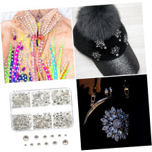 Rhinestone Nail Art Charms 6-Compartment Flatback DIY Manicure Supplies for Crafts and Accessories
